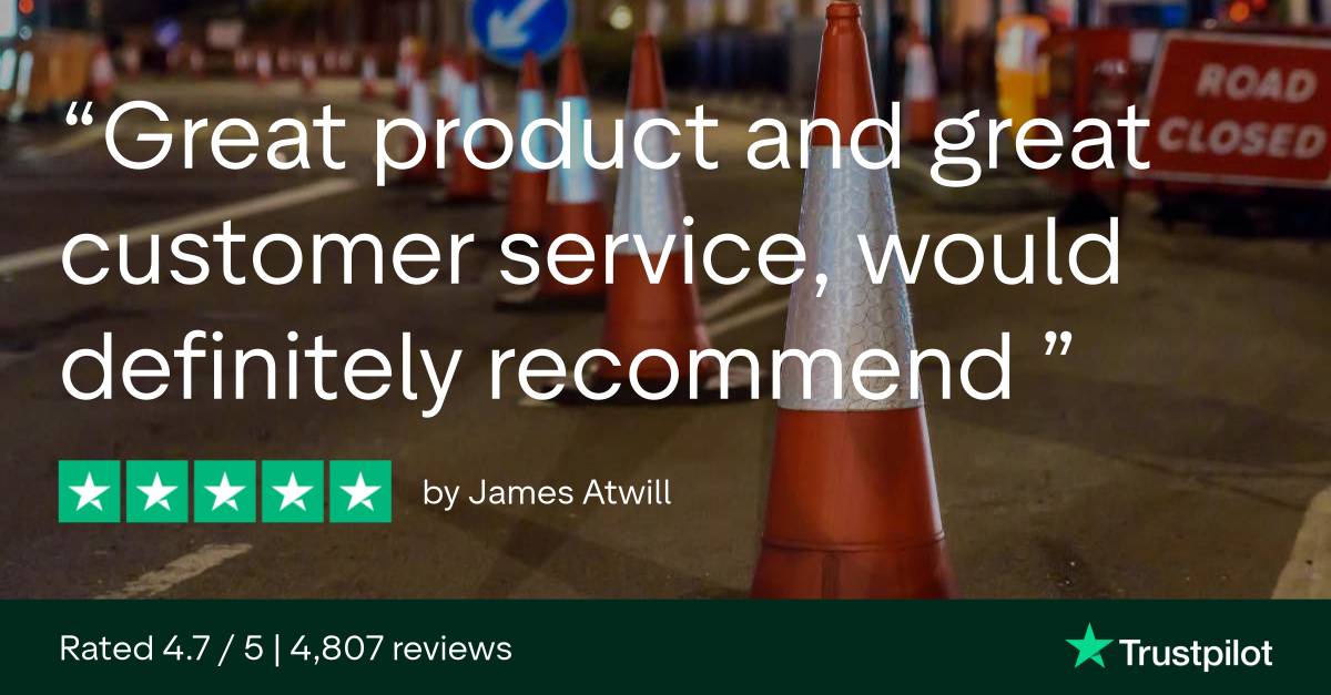Positive customer testimonial from James. It reads: 'Great product and great customer service, would definitely recommend'