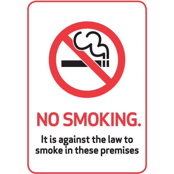 2 A5 NO SMOKING ITS AGAINST THE LAW TO SMOKE ON THESE PREMISES WINDOW STICKERS. 