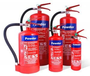 Powder fire extinguishers