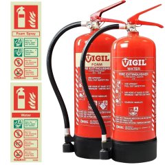 6 litre Water and Foam Fire Extinguishers Bundle