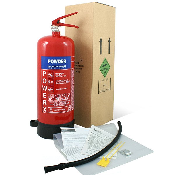 9kg Powder Fire Extinguisher - what's in the box