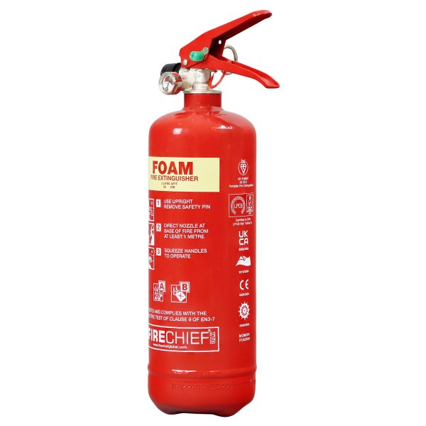 Boat 2 litre Foam Fire Extinguisher - MED Approved front angle