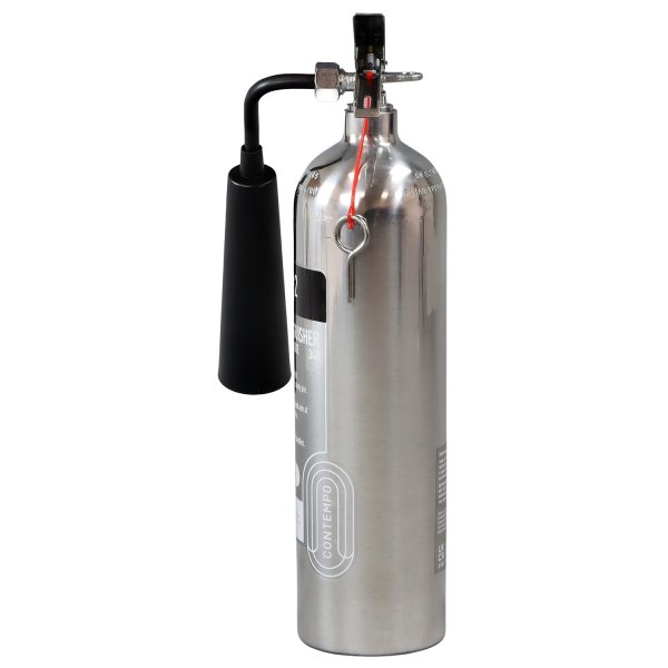 Chrome 2kg CO2 Fire Extinguisher Side