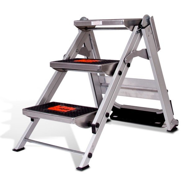 3 Tread Little Giant Safety Steps - Folded Safety Bar