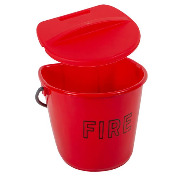 Plastic Fire Bucket with Lid