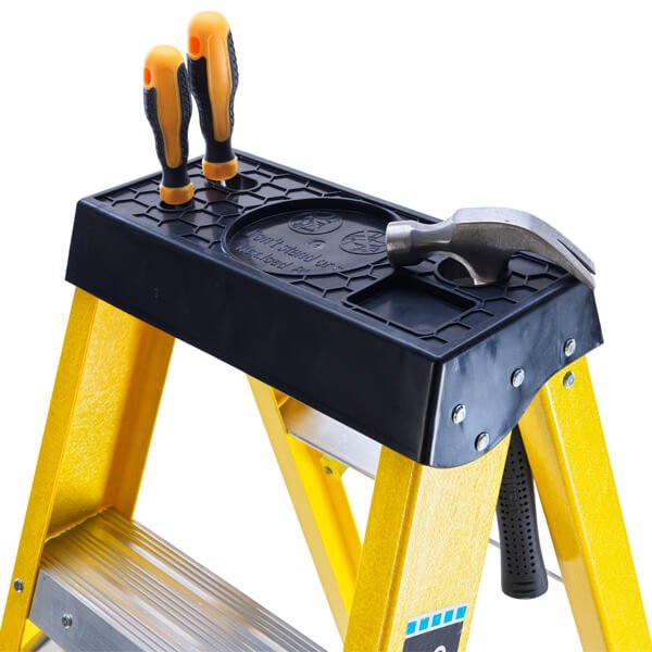 Heavy-Duty Swingback Step Ladder - Tool Tray