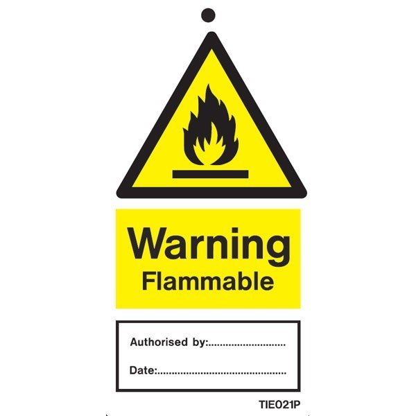 Warning Flammable Labels Pack of 10 TIE021