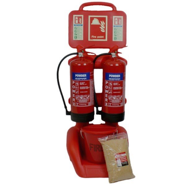 Petrol Forecourt Double Fire Extinguisher Fire Trolley with Flamezorb fire sand