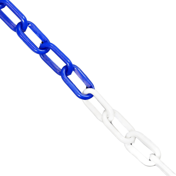 Plastic Barrier Chain Blue and White Front