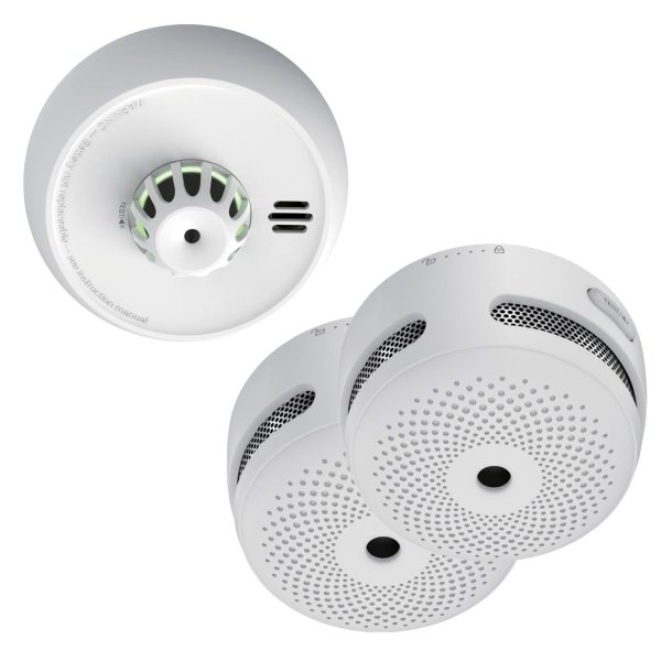 Wireless Smoke Alarm Bundle - Battery (2x Smoke, 1x Heat)